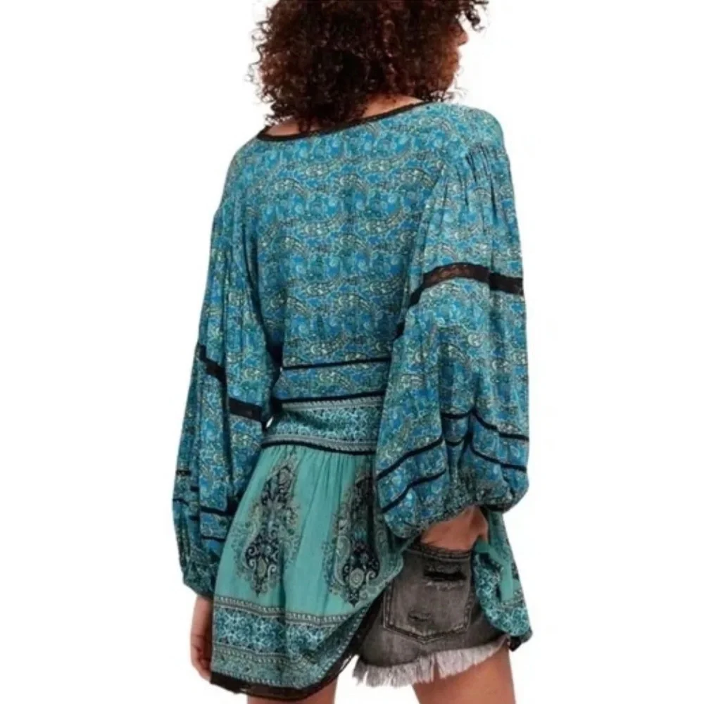 Revolve FREE PEOPLE Green Luna Scarf Tunic or Babydoll Dress Small